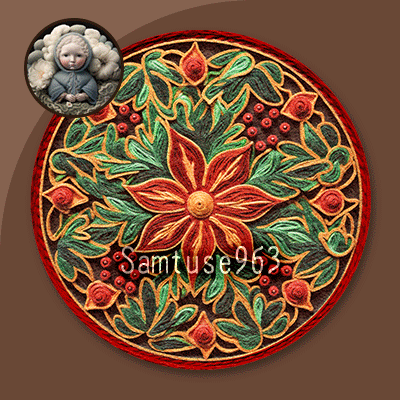 HQ Christmas Round Dance Rug #1 Samtuse963 logo