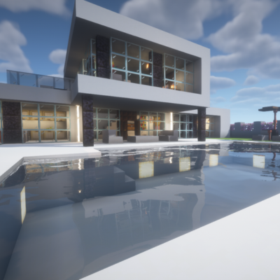 Modern House with Swimming Pool logo