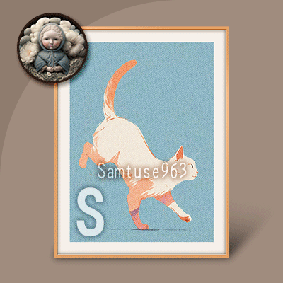 HQ Small Table Painting Minimalist Cat #1 logo