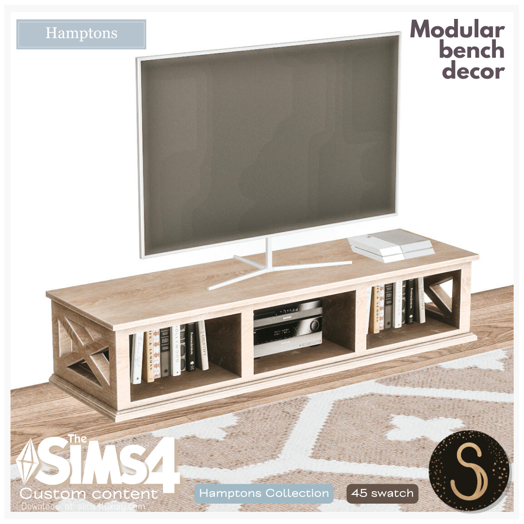 Sims4Luxury - Hamptons 2024 - Modular bench decor logo