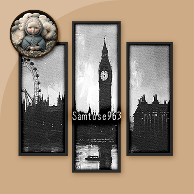 HQ Achromatic City Triptych #2 Sellable Extra B Samtuse963 logo