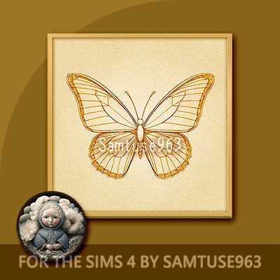Minimalist Butterfly Square Painting #2 Extra C Samtuse963 logo