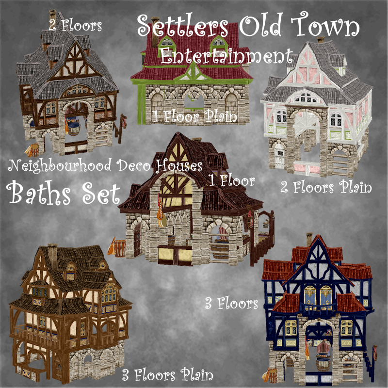Medieval Old Town Hood Deco Houses - Baths Set logo