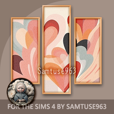 HQ Abstract Amour Triptych #3 Sellable Extra B Samtuse963 logo