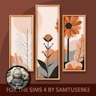 HQ Abstract Flower Triptych #1 Sellable Extra B Samtuse963 logo