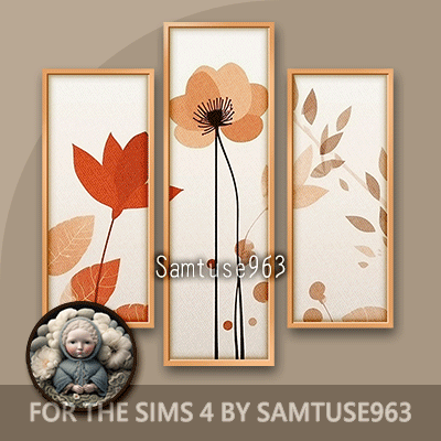 HQ Abstract Flower Triptych #2 Sellable Extra B Samtuse963 logo