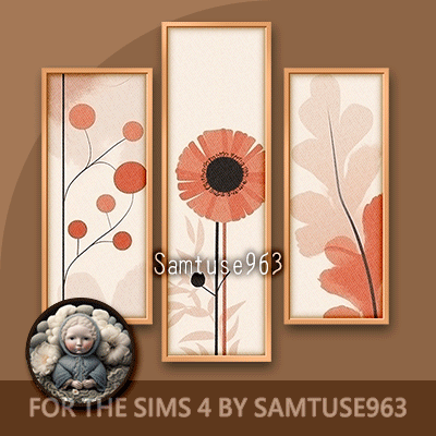 HQ Abstract Flower Triptych #5 Sellable Extra B Samtuse963 logo
