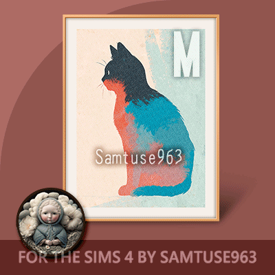 HQ Medium Table Painting Minimalist Cat #1 Samtuse963 logo
