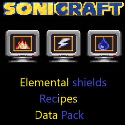 sonicraft unoficial crafting recipes for the elemental shields datapack