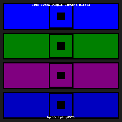 blue purple and green command blocks logo