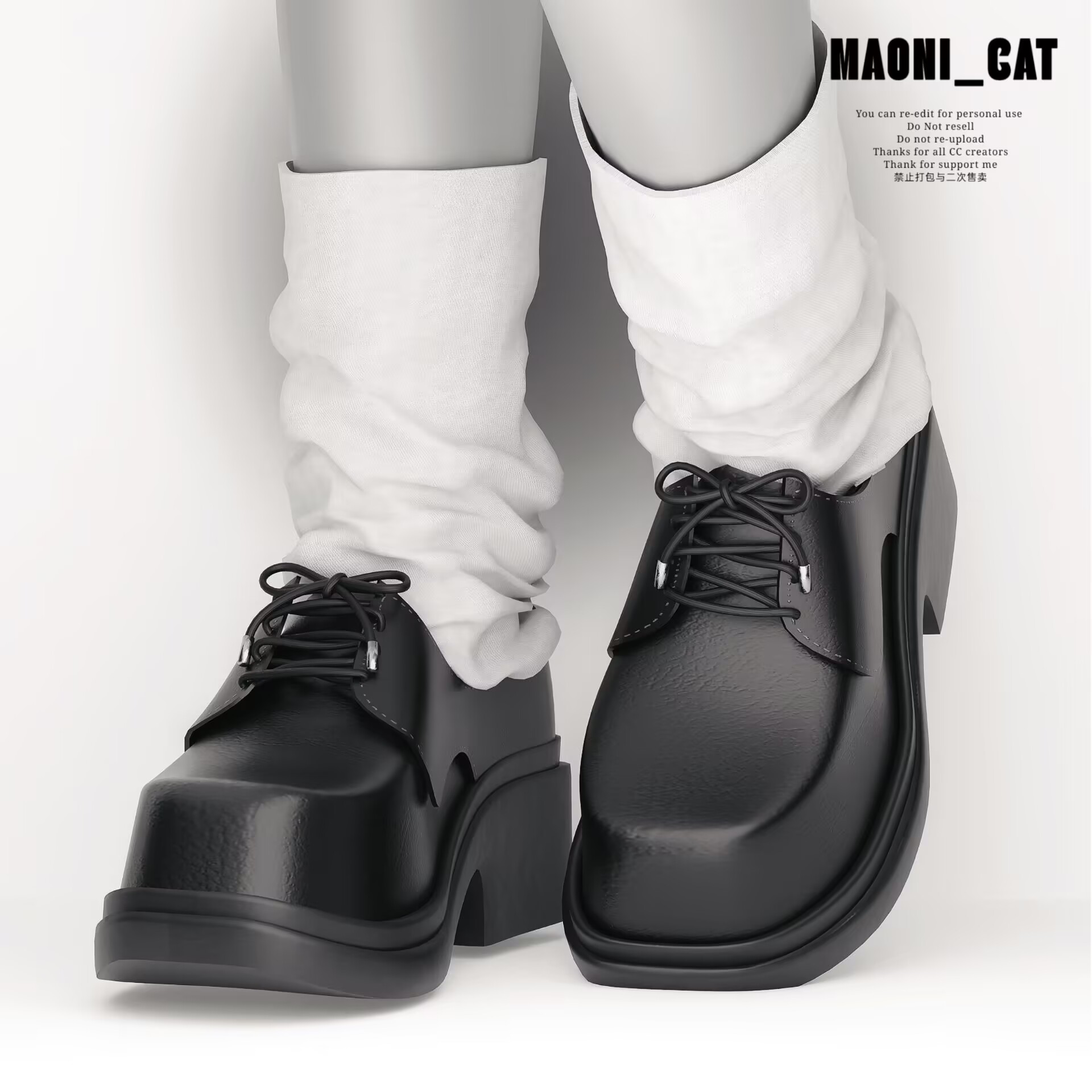 Дерби с квадратным носом (Maoni_cat Square-toed Derby Shoes)