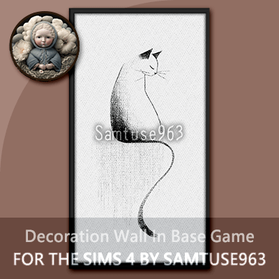 HQ Minimalist Cat Long Painting #1 Sellable Extra D Samtuse963
