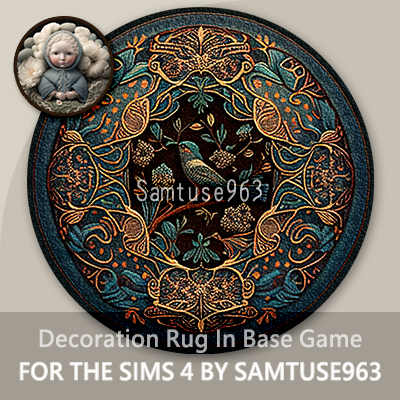 Classic Bird Round Dance Rug #4 Samtuse963 logo