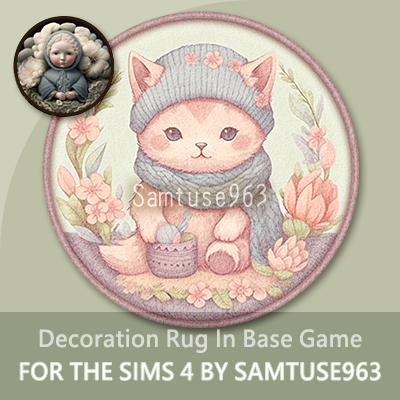 Cute Kitten Kids Round Dance Rug #3 Samtuse963 logo