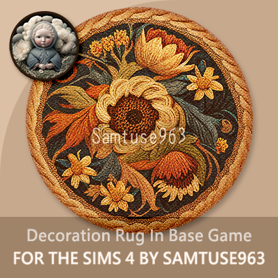 Flower Woven Round Dance Rug #5 Samtuse963 logo