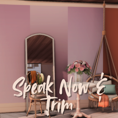 Speak Now & Trim – Sims 4 Wallpaper CC Pack logo