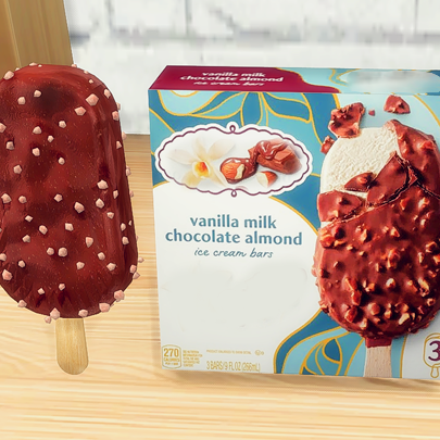 Vanilla Milk Chocolate Almond Ice Cream Bar Custom Food