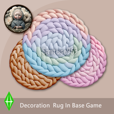 Rustic Pastel Woven Round Dance Rug #1 Samtuse963 logo