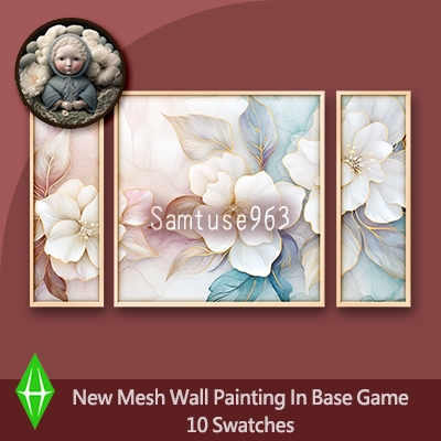 HQ Watercolor Flower Triptych #1 Sellable Extra E Samtuse963 logo