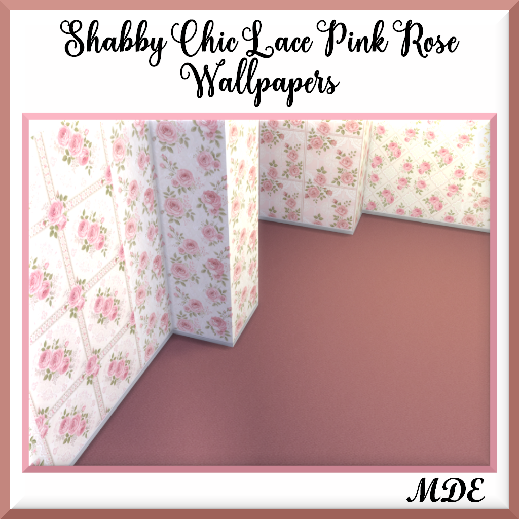 Shabby Chic Lace Pink Rose wallpapers logo