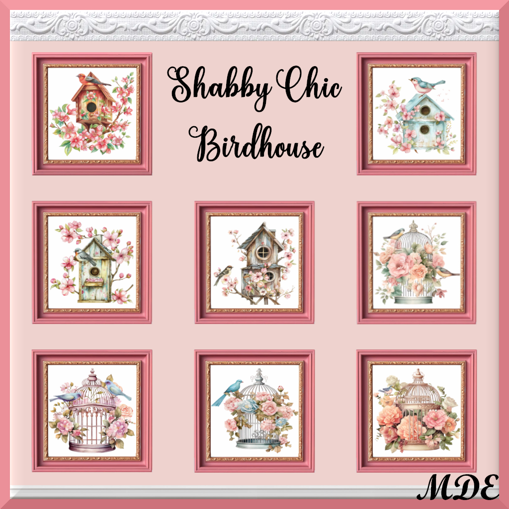 Shabby Chic Birdhouse Paintings logo