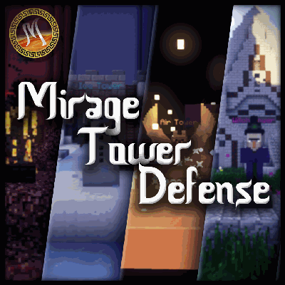 Tower defense game concept in minecraft. All three tower types and