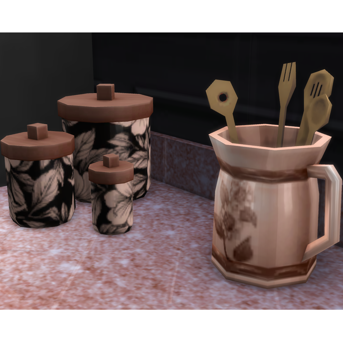 Black and Rose Gold Flower Cannisters logo