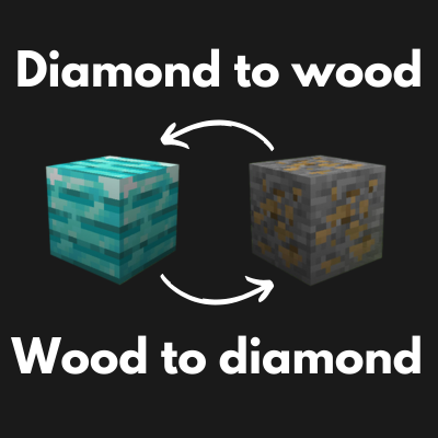 Diamond to wood & wood to diamond