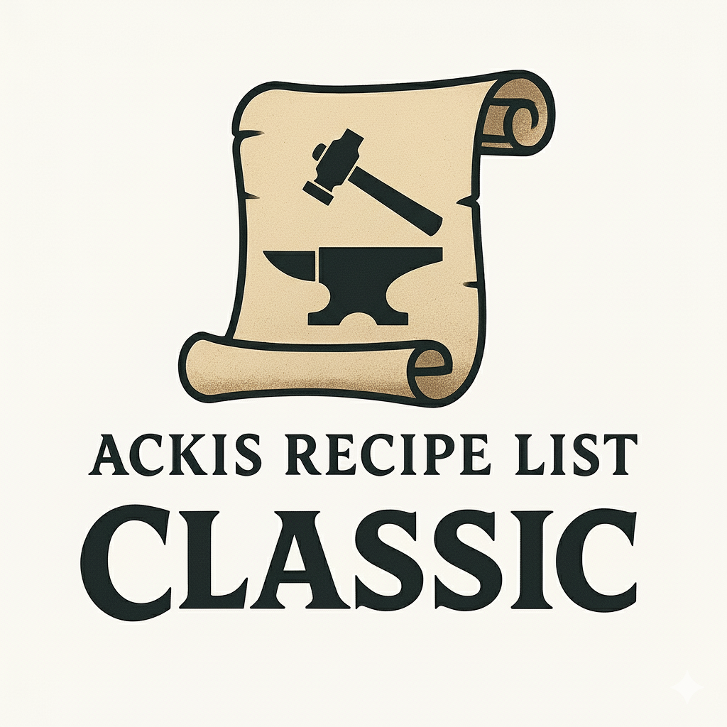 Ackis Recipe List Classic addon image logo