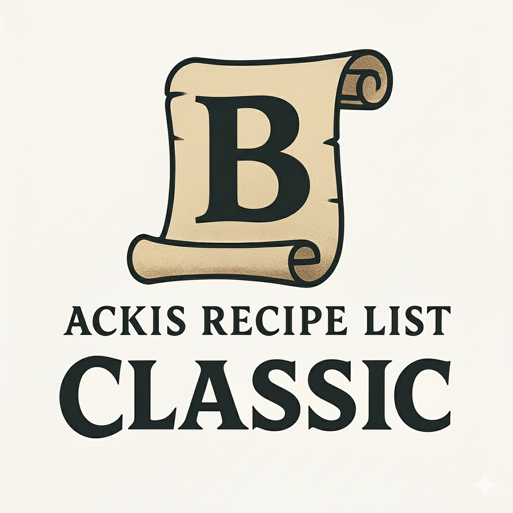 Ackis Recipe List Classic: Blacksmithing addon image logo