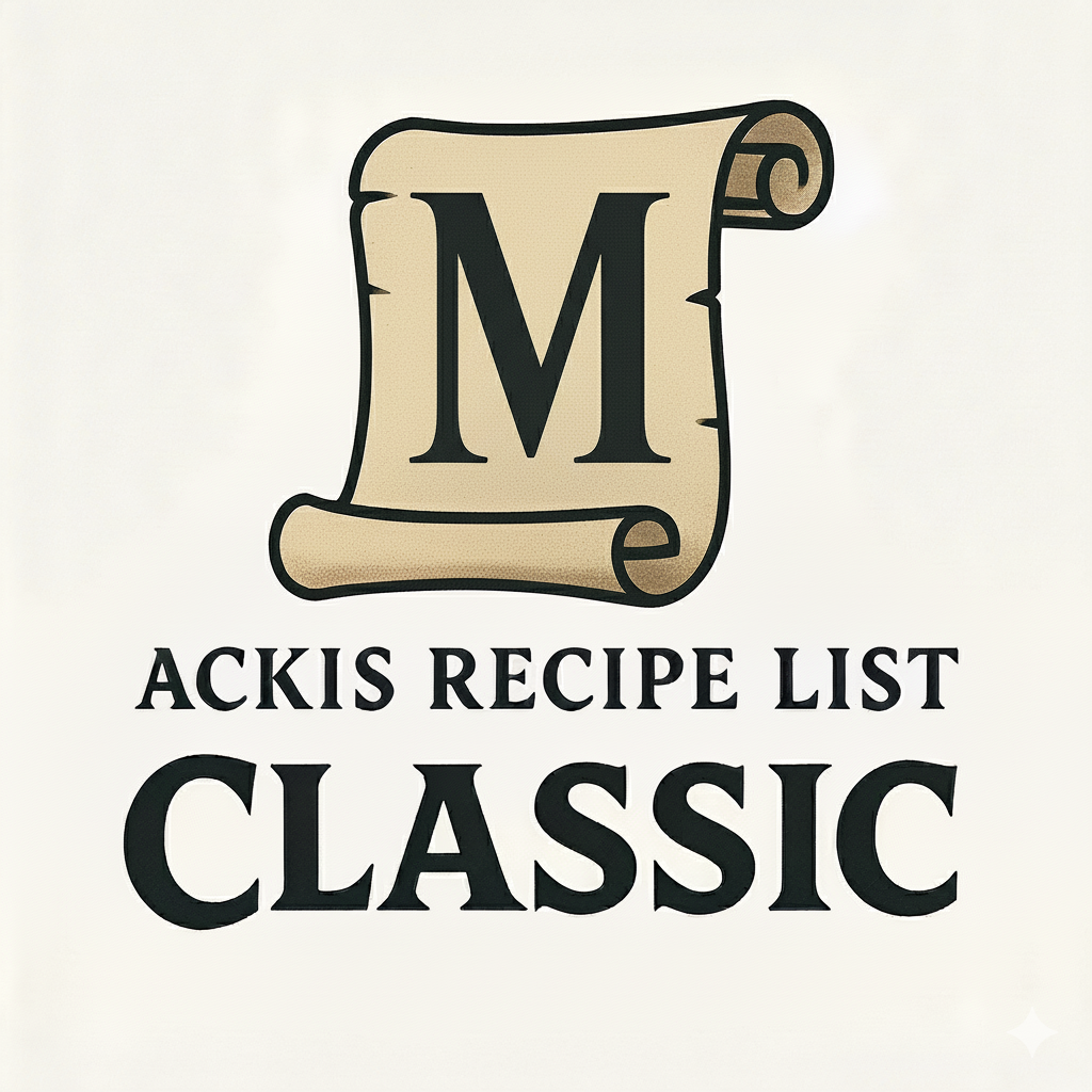 Ackis Recipe List Classic: Mining addon image logo