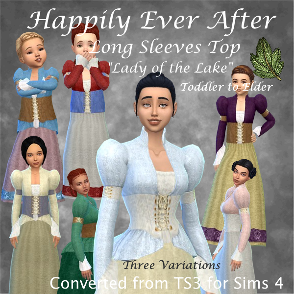 Happily Ever After - Corset Long Sleeves Top - "Lady of the Lake" logo
