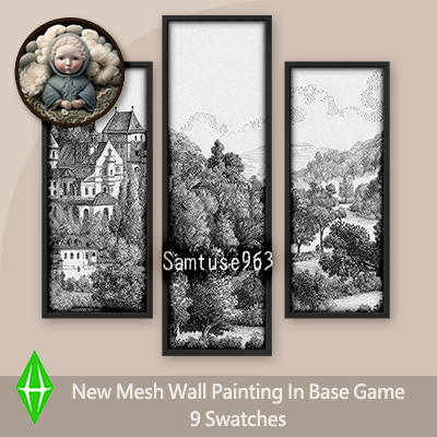 HQ Achromatic Landscape Triptych #1 Sellable Extra B Samtuse963 logo