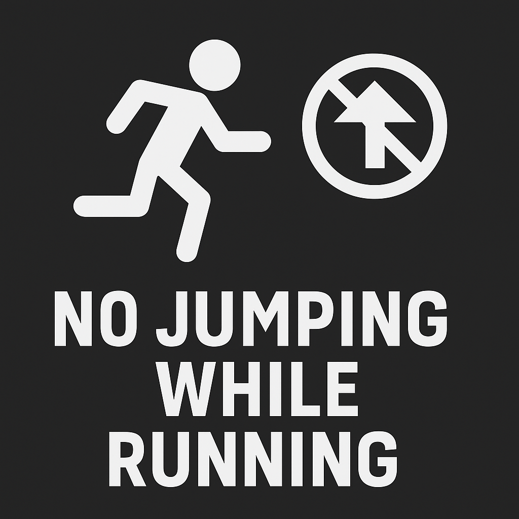 no jumping while running