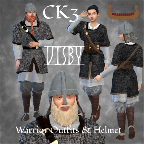 CK3 Norse Visby Outfits - Warrior version + Helmet logo