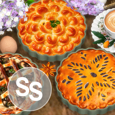 Meat, fish and mushroom Pies logo