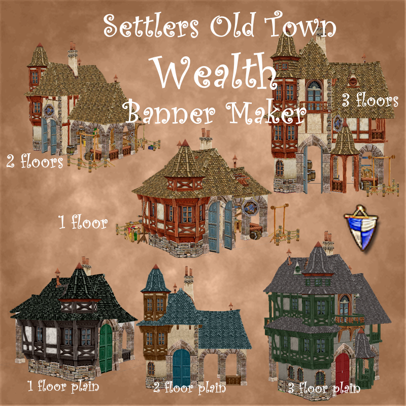 Medieval Old Town Hood Deco Houses - Bannermaker Set logo