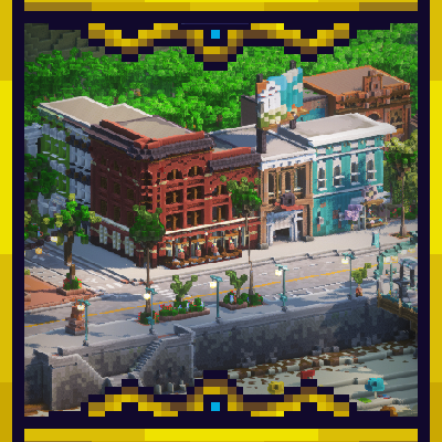 Seaside Plaza | A detailed modern boardwalk city | PaleoTech logo