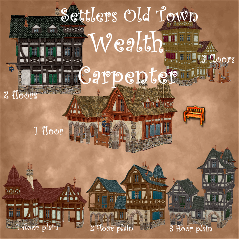 Medieval Old Town Hood Deco Houses - Carpenter Set logo