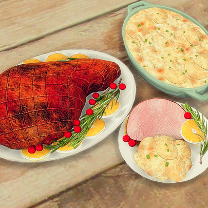 Brown Sugar Glazed Ham with Cheesy Scalloped Potatoes