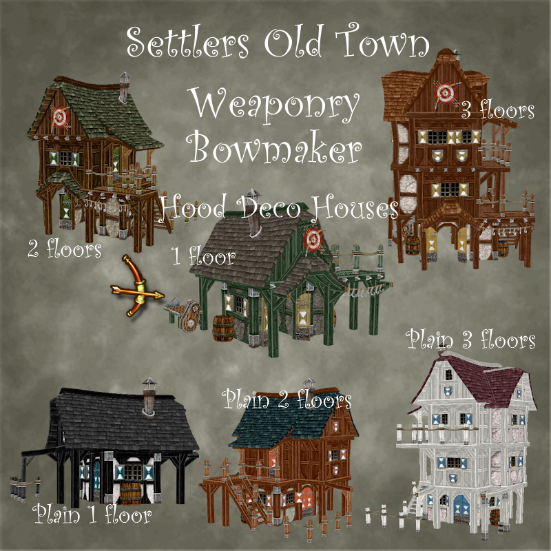 Medieval Old Town Hood Deco Houses - Bowmaker Set logo
