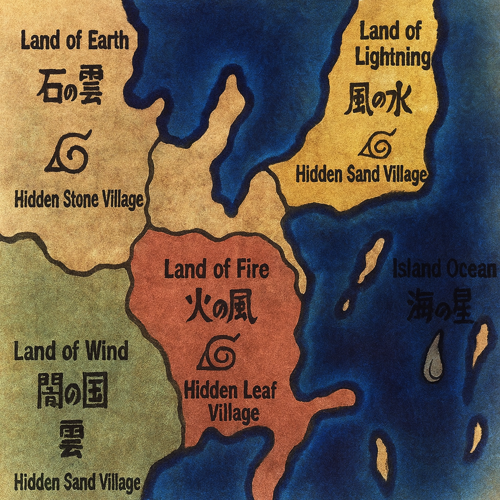 The Naruto Ninja World Map Anime