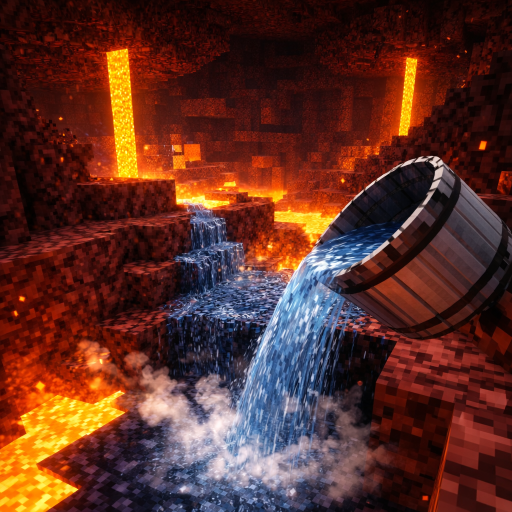 Water Bucket Works in the Nether
