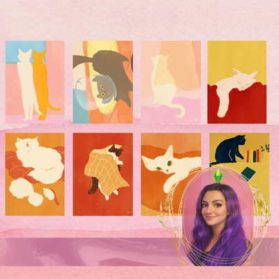 Cat Illustration Wall Art logo