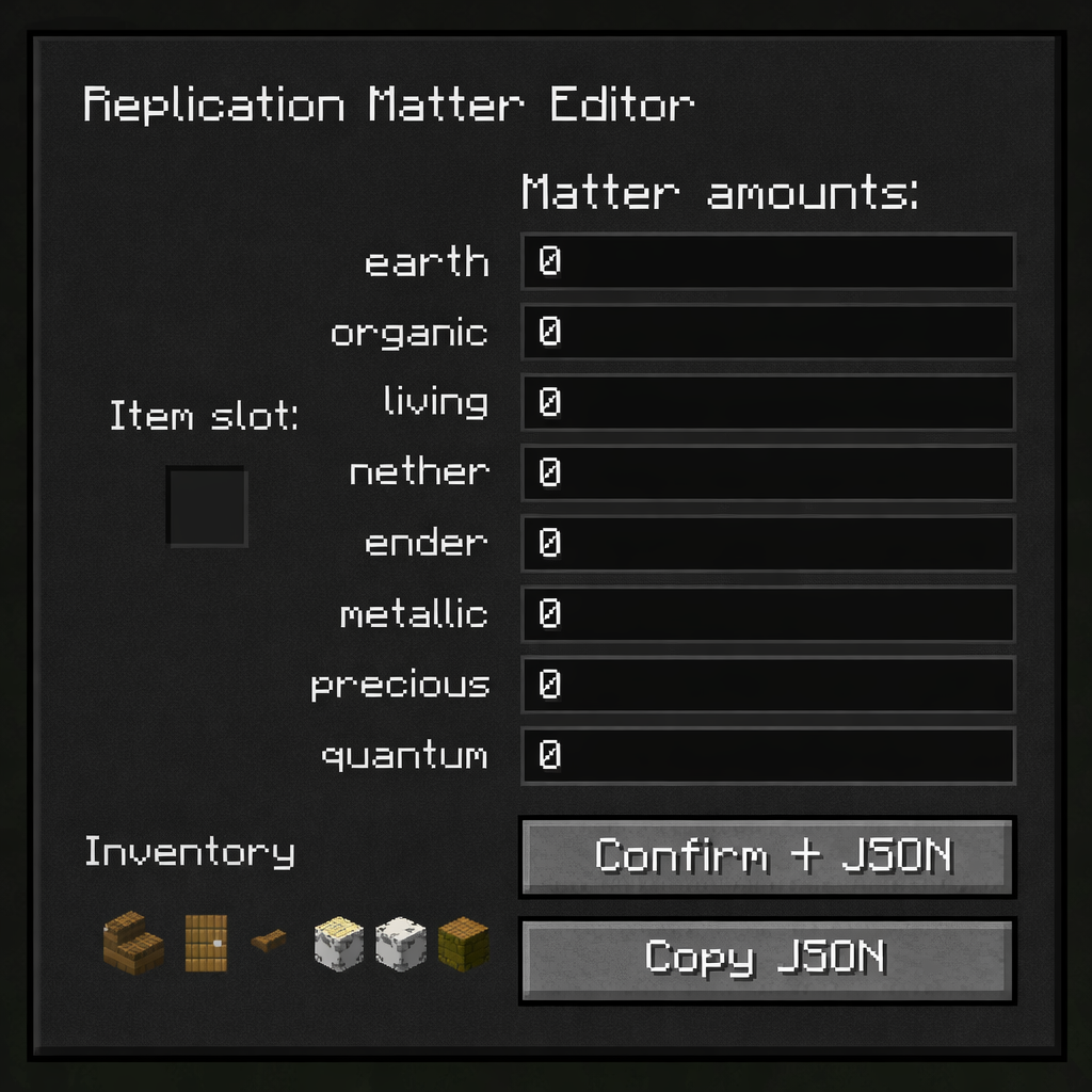 Replication Matter Editor