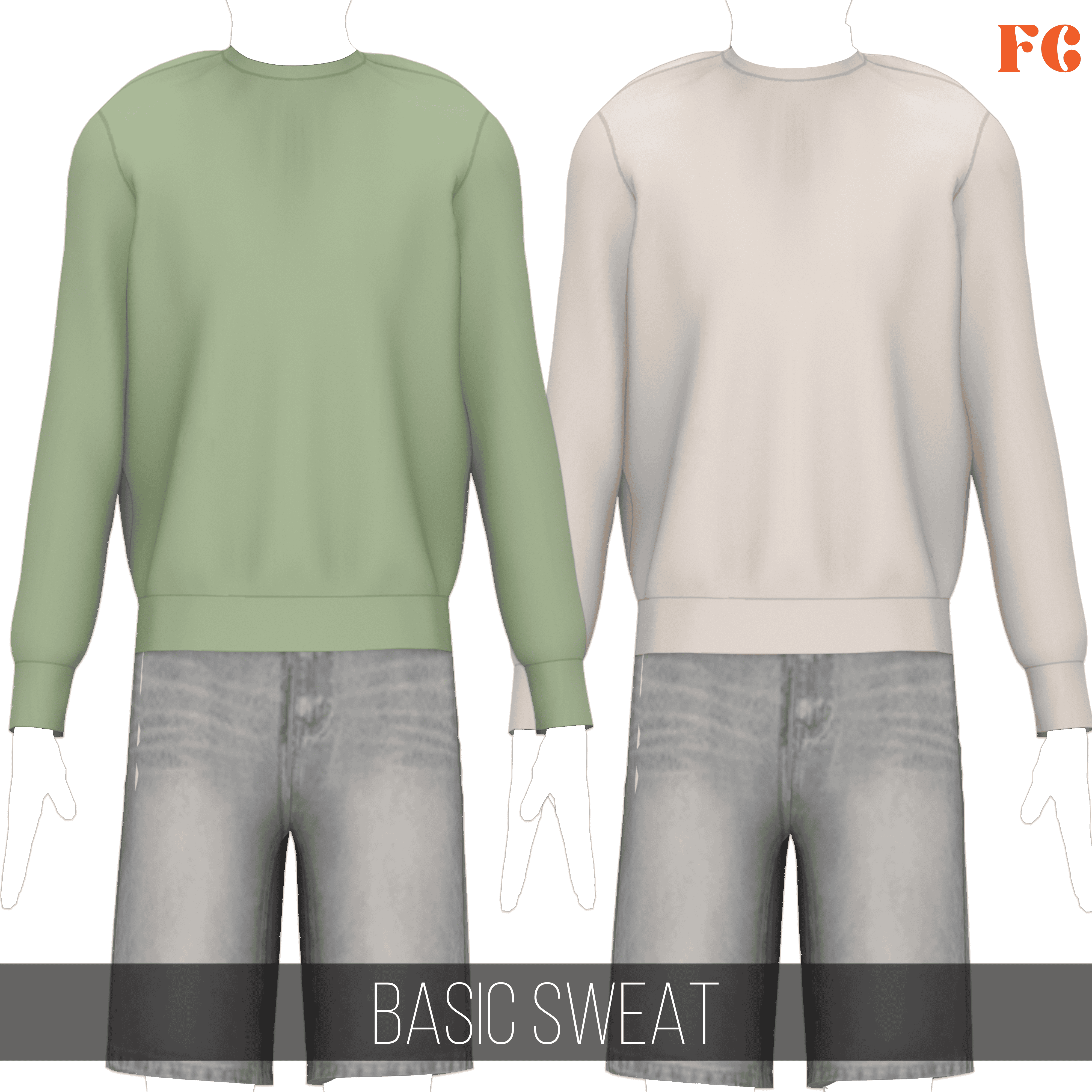 Fifthscreations - Basic Sweat - Men - CAS clothing - Maxis Match CC logo