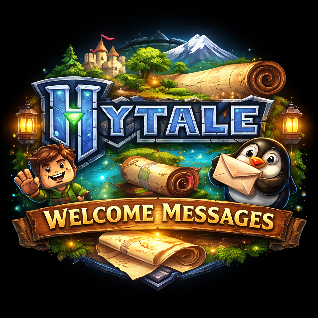 welcome message on screen