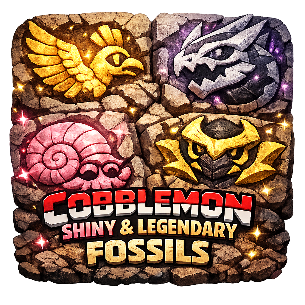 Cobblemon : Shiny & Legendary fossil logo