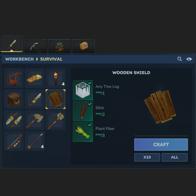 Wooden Shield on the Workbench