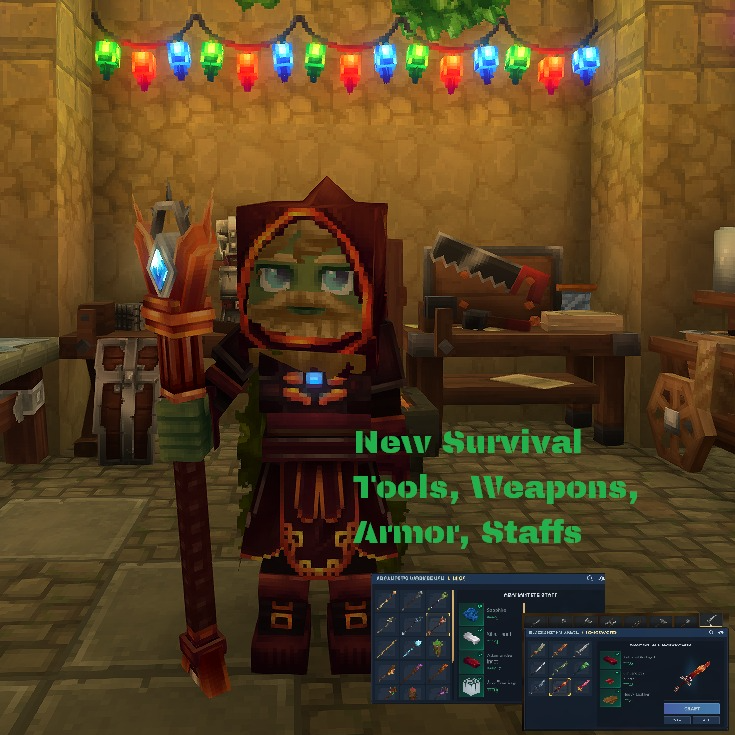 Improved crafting (New armor, tools, weapons)